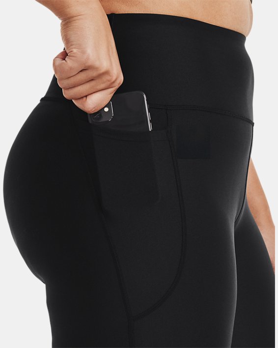 Damen HeatGear® Armour No-Slip Waistband Full-Length-Leggings, Black, pdpMainDesktop image number 3